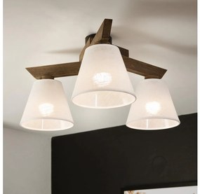 Brilagi - LED mennyezeti lámpa ANTHONY 3xE14/40W/230V diófa/fehér