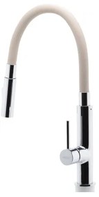 FERRO - Mosogató csap rugalmas karral fényezett króm/bézs