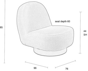 Krémszínű bársony fotel Eden – Zuiver