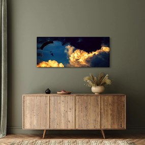 Ejtőernyős a felhőkben képe (120x50 cm)
