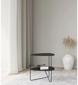 Fekete fém dohányzóasztal 37x44 cm Curve Double Bull – LIND DNA