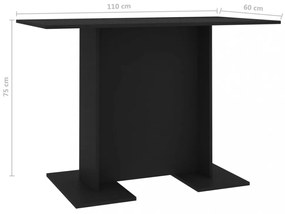 fekete szerelt fa étkezőasztal 110 x 60 x 75 cm