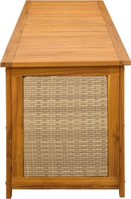 vidaXL Kerti Tároló Doboz 185 L Tömör Akácfa 200 x 50 x 56 cm Bézs