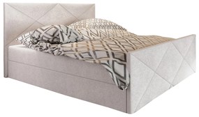 Franciaágy  Boxspring 140 cm Milagros 4 (bézs) (matraccal és tárolóhellyel). 1047259