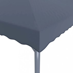 antracitszürke alumíniumpavilon LED fényfüzérrel 300 x 300 cm
