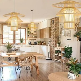 Immax 08254L - Csillár zsinóron PINCHOS 1xE27/40W/230V átm. 45 cm bambusz