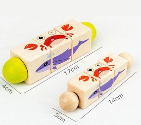 Állatos mini kirakós hengerek Montessori fajáték