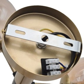 Csillár rúdon ROLLO 5xE14/5W/230V arany/füstös bézs