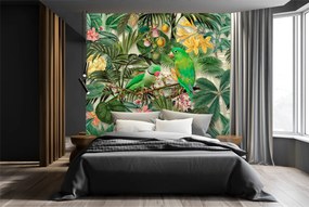 Gario Fotótapéta Madarak a zöld háttér absztrakt - Andrea Haase Anyag: Vlies, Méret: 200 x 200 cm