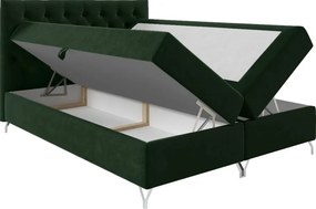 Boxspring ágy, 160x200, zöld Velvet szövet, GULIETTE + ajándék