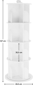 Forgó polcállvány, 4 polc, fehér, ERION TYP 1+ ajándék