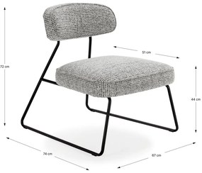 Fekete-fehér fotel Elon – Marckeric