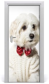 Poszter tapéta ajtóra kutya fegyverrel 85x205 cm