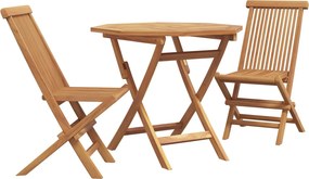 vidaXL Kert étkező szett 3 pcs Barna Tömör Akácfa