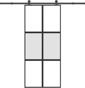vidaXL tolóajtó vasalattal 90x205 cm edzett üveg&Alumínium