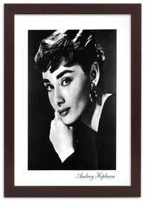 Gario Poszter Audrey Hepburn portréja A keret színe: Természetes, Méret: 70 x 100 cm
