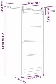 Csúszó ajtó Egyéb ORKDAL Természetes és fekete 83 x 211 cm