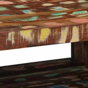 többszínű tömör újrahasznosított fa dohányzóasztal 90x50x38cm