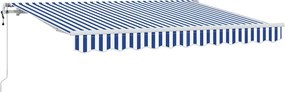 vidaXL Behúzható napellenző Kék 250 x 200 cm szövet