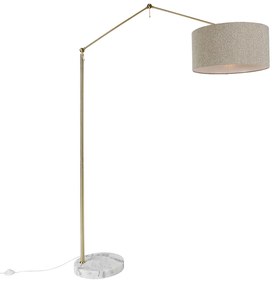 Arany állólámpa, 50 cm-es, állítható színű, boucle ernyővel - szerkesztő