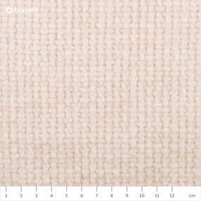 Krémszínű kárpitozott ágyneműtartós franciaágy ágyráccsal 160x200 cm Miley – Micadoni