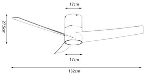 ZEVENTI - BARROSA LED/18W/230V mennyezeti ventilátor, Tuya Wi‑Fi + távirányító