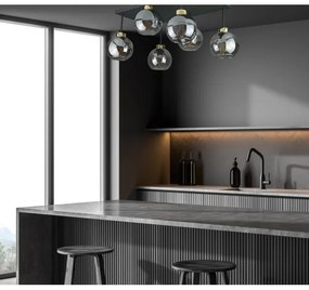 Felületre szerelhető csillár  NESSA 6xE27/60W/230V fekete/arany/füstös fekete