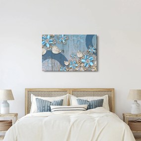 Kép - kék virágok (90x60 cm)