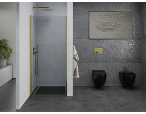 Mexen Pretoria, 1 szárnyú zuhanyajtó nyitáshoz 100 x 190 cm, 6 mm átlátszó üveg, arany profil, 852-100-000-50-00