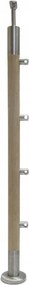 Átjáró Oszlop 42,4x960, 4 Db Fogantyúval, Cserélt Tölgy, Rozsdamentes Acél