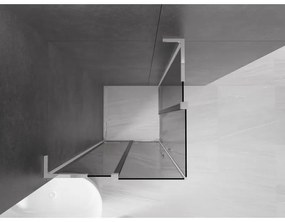 Mexen Velar L Duo, zuhanykabin tolóajtóval 80 x 80 cm, 8mm szürke üveg, króm, 871-080-080-02-43-01