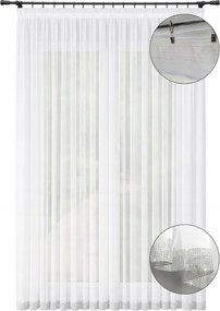 Kész függöny, egyszerű, cirkóniás, 400x230 cm, hosszú, fehér függönyök a nappaliba, választható