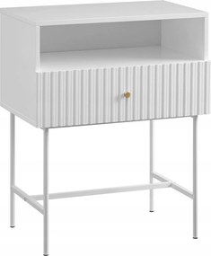 Take-it Éjjeliszekrény 48x30x60CM Stílusos Szatén Fehér Fiókkal