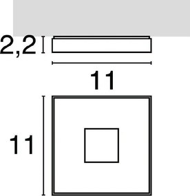 Novolux VIENA SQUARE 569C-L0105B-01 Süllyesztett mennyezeti lámpa 1x4,3W/LED 400LM IP65