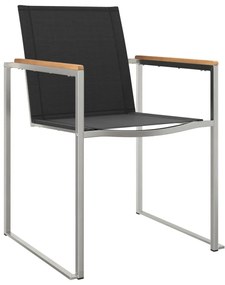 7 Részes Kert Étkező Szett Tömör Fa Tíkkal, Kültéri Étkező Asztal 180x90x75 cm Tömör Fa Tíkkal