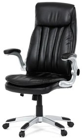 Fekete ökobőr irodai szék hintamechanikával. KA-F1218 BK