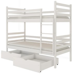 Gyerekágy 90 x 200 cm Nubia (ágyráccsal és tárolóhellyel) (fehér). 1013531