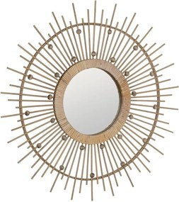 Fali tükör bambusz kerettel ø 70 cm Sol – Ixia