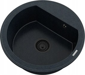 Gránit Mosogató Kerek Konyhai Egymedencés Arany Szifon Fekete Arno