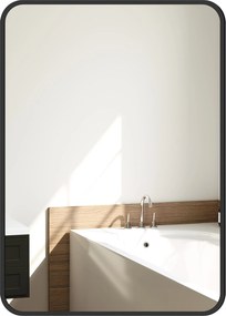 HOMCOM Fürdőszoba Tükör 50x70 cm Fali Tükör Dekoratív Tükör Fém Kerettel és Könnyű Felszereléssel Nappaliba, Bejárati Útra, Előszobába | Aosom