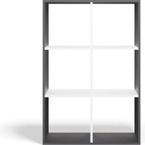 Malax 2x3 polc, 110x75x30 cm, antracit-fehér