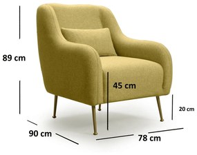 Fotel Sevoille (sárga + arany). 1106561