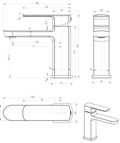 Sapho - MIXONA mosdócsaptelep, 14,8 cm, fényes króm