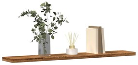 4 db antik fa színű szerelt fa könyvespolc 60 x 10 x 1,5 cm