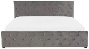 Franciaágy 180 cm AMESIA (szürke) (ágyráccsal és tárolóhellyel). 1026647