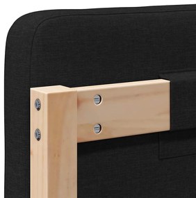 Kárpitozott fejtámla Barna és fekete 200 cm Tömör fenyőfa