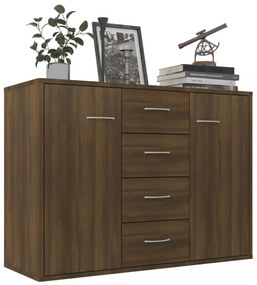 barna tölgyszínű szerelt fa tálalószekrény 88 x 30 x 65 cm