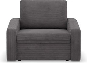 Vertico fekvőfotel, 80 cm széles, kordbársony, szürke