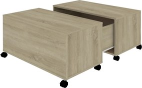 vidaXL sonoma tölgy színű szerelt fa dohányzóasztal 75 x 75 x 38 cm