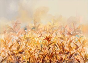 Kép - levelek az ősz színében, olajfestmény (üvegen) (70x50 cm)